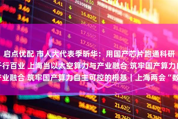 启点优配 市人大代表季昕华：用国产芯片跑通科研算法 用“AI券”激活千行百业 上海当以太空算力与产业融合 筑牢国产算力自主可控的根基｜上海两会“数新风”